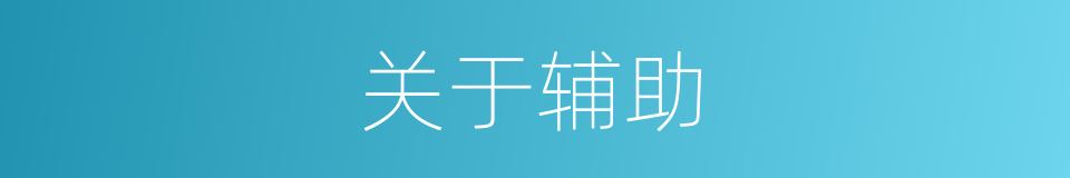 关于辅助的同义词