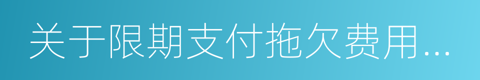 关于限期支付拖欠费用的通知的同义词