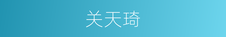 关天琦的同义词