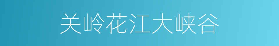 关岭花江大峡谷的同义词