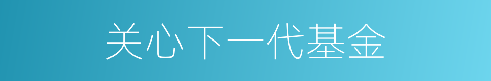 关心下一代基金的同义词