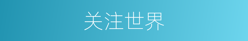 关注世界的同义词