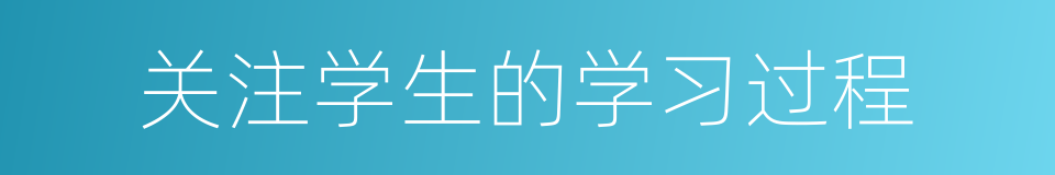 关注学生的学习过程的同义词