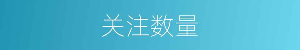 关注数量的同义词