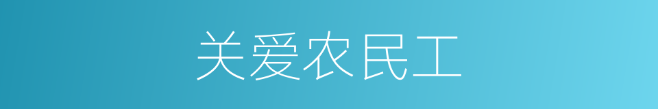 关爱农民工的同义词