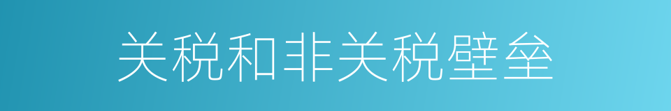 关税和非关税壁垒的同义词