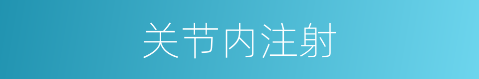 关节内注射的同义词