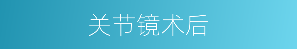 关节镜术后的同义词