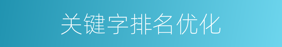 关键字排名优化的同义词