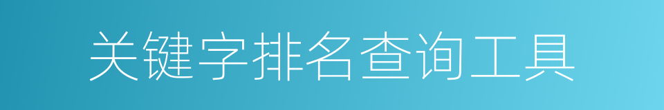 关键字排名查询工具的同义词