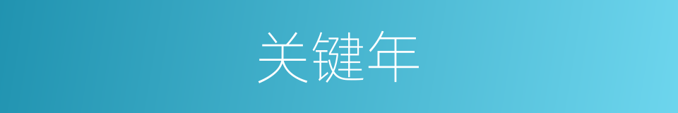 关键年的意思