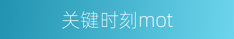 关键时刻mot的同义词