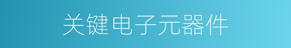 关键电子元器件的同义词