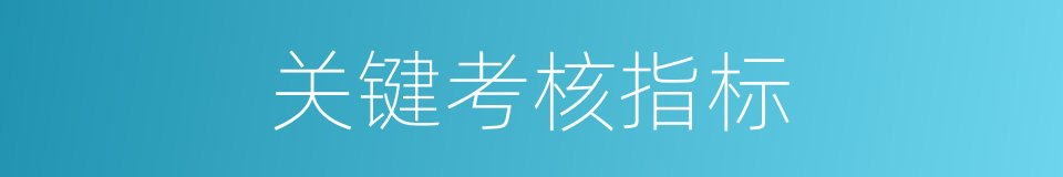 关键考核指标的同义词