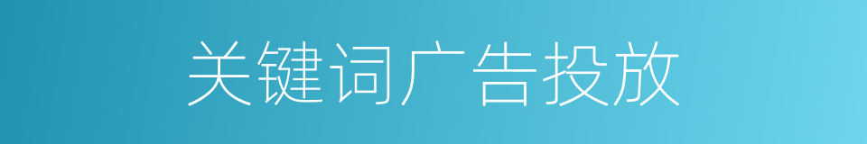 关键词广告投放的同义词