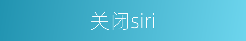 关闭siri的同义词