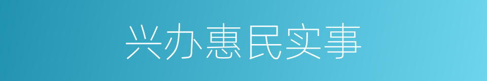 兴办惠民实事的同义词