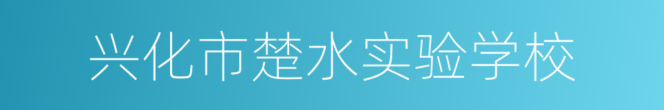 兴化市楚水实验学校的同义词