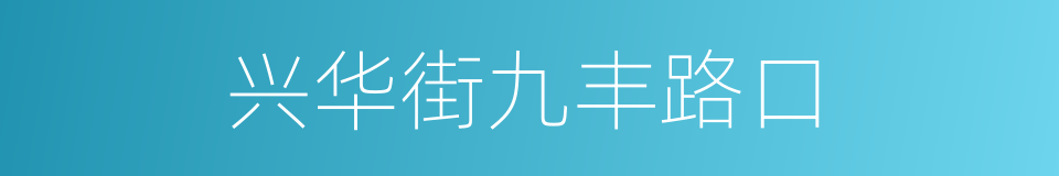 兴华街九丰路口的同义词