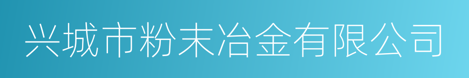 兴城市粉末冶金有限公司的同义词