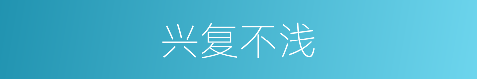 兴复不浅的意思