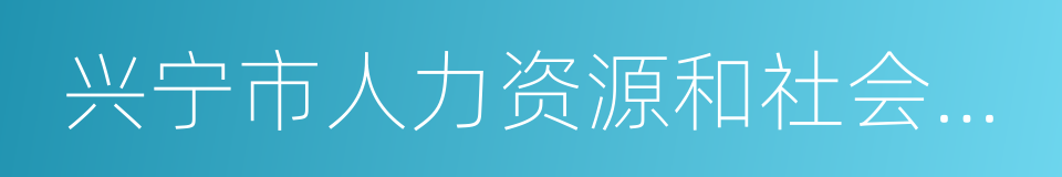 兴宁市人力资源和社会保障局的同义词