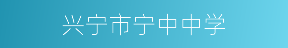 兴宁市宁中中学的同义词