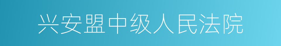 兴安盟中级人民法院的同义词