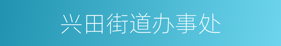 兴田街道办事处的同义词