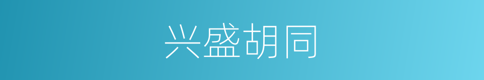兴盛胡同的同义词