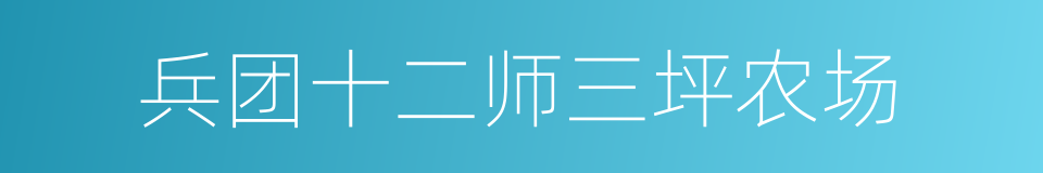 兵团十二师三坪农场的同义词