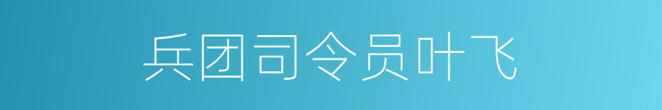 兵团司令员叶飞的同义词