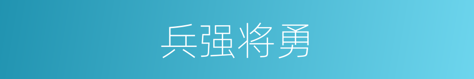 兵强将勇的意思