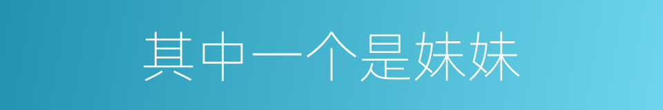 其中一个是妹妹的同义词