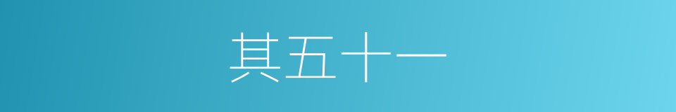 其五十一的同义词