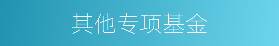 其他专项基金的同义词