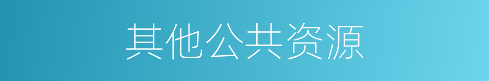 其他公共资源的同义词