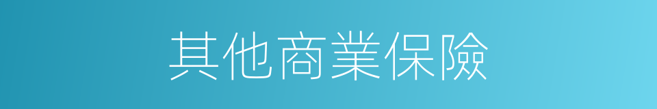 其他商業保險的同義詞