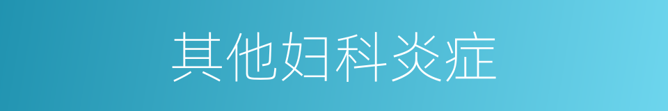 其他妇科炎症的同义词