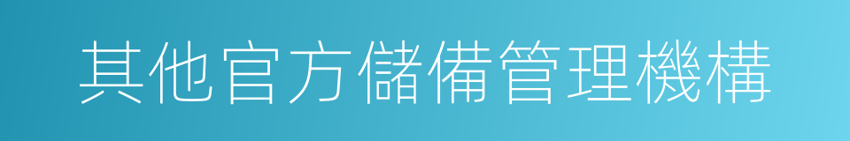 其他官方儲備管理機構的同義詞