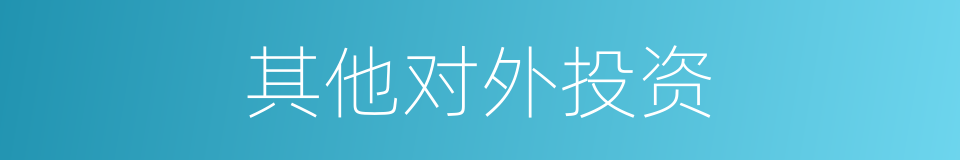 其他对外投资的同义词