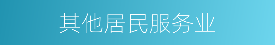 其他居民服务业的同义词