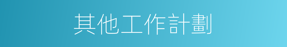 其他工作計劃的同義詞