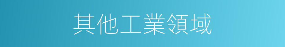其他工業領域的同義詞