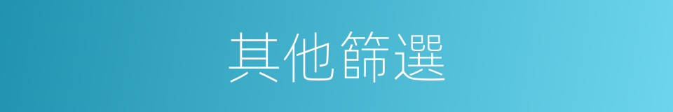 其他篩選的同義詞