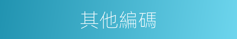 其他編碼的同義詞