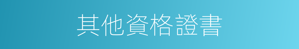 其他資格證書的同義詞