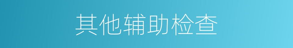 其他辅助检查的同义词