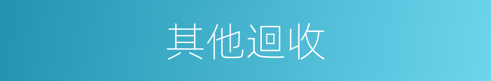 其他迴收的同義詞