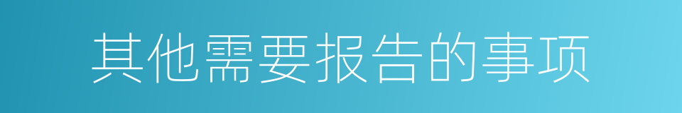 其他需要报告的事项的同义词